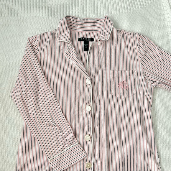 Ralph Lauren Pink Striped Pijama Top - Picture 3 of 5